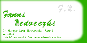 fanni medveczki business card